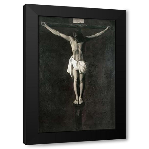 Museumist On The Cross Black Modern Wood Framed Art Print with Double Matting by De Zurbaran, Francisco