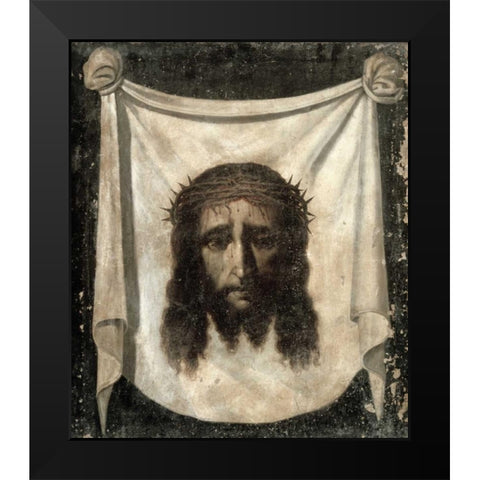 Holy Face - La Santa Faz Black Modern Wood Framed Art Print by De Zurbaran, Francisco