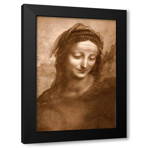 Portrait of St. Anne Black Modern Wood Framed Art Print by Da Vinci, Leonardo
