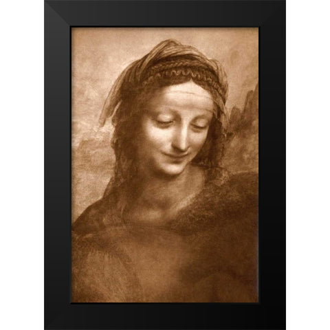 Portrait of St. Anne Black Modern Wood Framed Art Print by Da Vinci, Leonardo