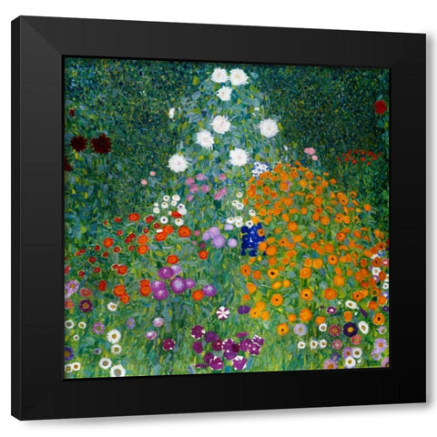 Farmers Garden Black Modern Wood Framed Art Print with Double Matting by Klimt, Gustav