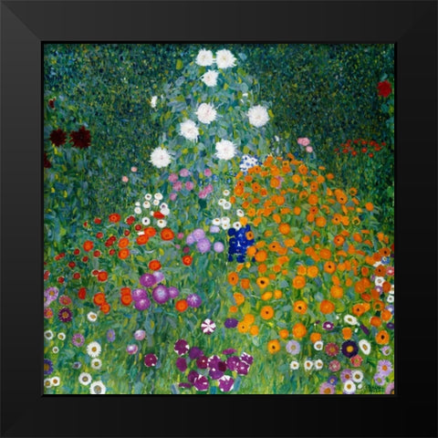 Farmers Garden Black Modern Wood Framed Art Print by Klimt, Gustav