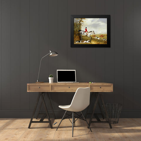 The Belvoir Hunt Black Modern Wood Framed Art Print by Alken, Henry Thomas