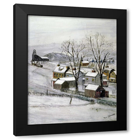 Coal Town Black Modern Wood Framed Art Print with Double Matting by Armour, Thomas J.