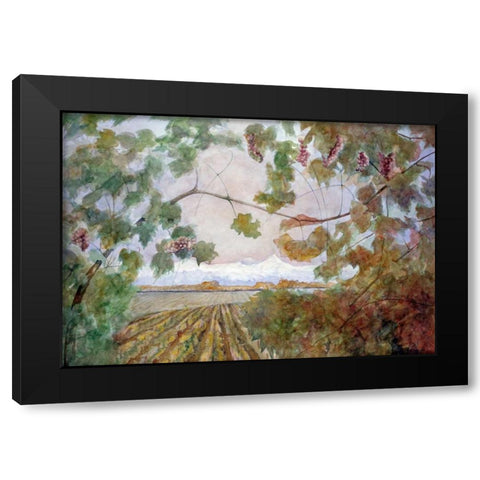 Amongst the Vineyards Black Modern Wood Framed Art Print with Double Matting by Audivert, Eduardo