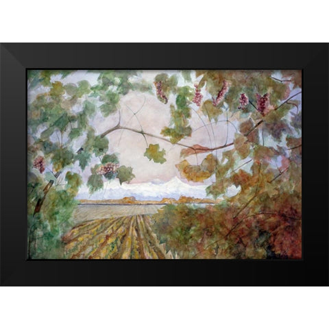 Amongst the Vineyards Black Modern Wood Framed Art Print by Audivert, Eduardo