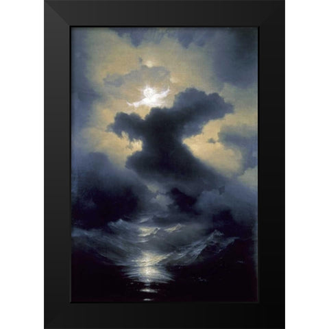 Chaos - the Creation Black Modern Wood Framed Art Print by Aywasovski, I.