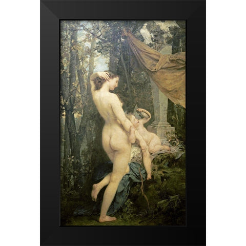 Toilette of Venus Black Modern Wood Framed Art Print by Baudry, Paul Jaques Aime