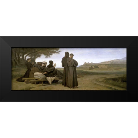 St. Francis dAssise Black Modern Wood Framed Art Print by Benouville, Francois Leon