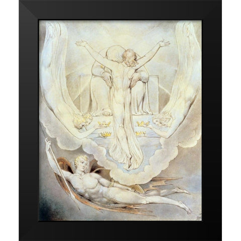 Christ Offers to Redeem Man Black Modern Wood Framed Art Print by Blake, William