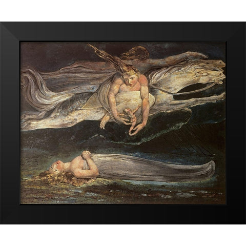 Divine Comedy: Pity 19th C. Black Modern Wood Framed Art Print by Blake, William