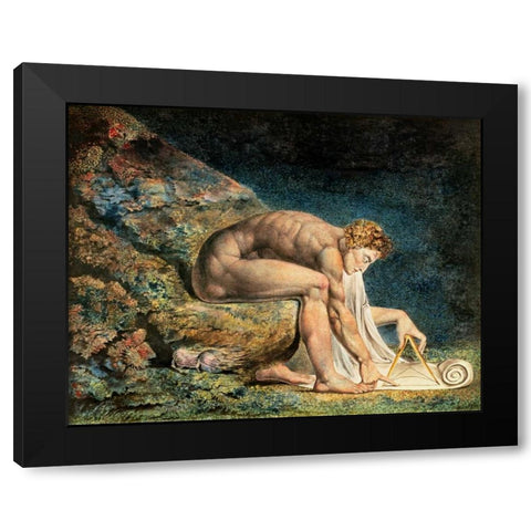 Newton Black Modern Wood Framed Art Print with Double Matting by Blake, William