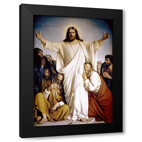 Christ the Consoler Black Modern Wood Framed Art Print by Bloch, Carl