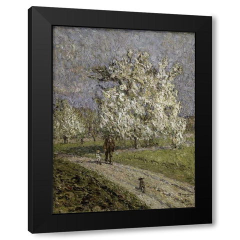 Le Grand Poirier en Fleurs Black Modern Wood Framed Art Print by Boggio, Emilio
