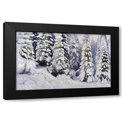 Winter Tale Black Modern Wood Framed Art Print by Borisov, Alexander Alexeevich