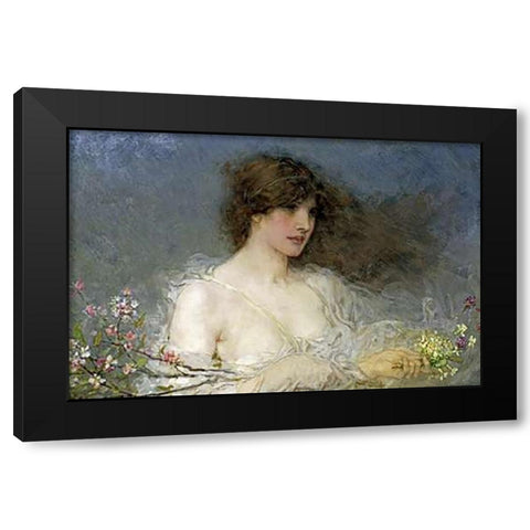 A Spring Idyll Black Modern Wood Framed Art Print with Double Matting by Boughton, George Henry