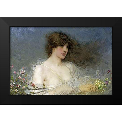 A Spring Idyll Black Modern Wood Framed Art Print by Boughton, George Henry