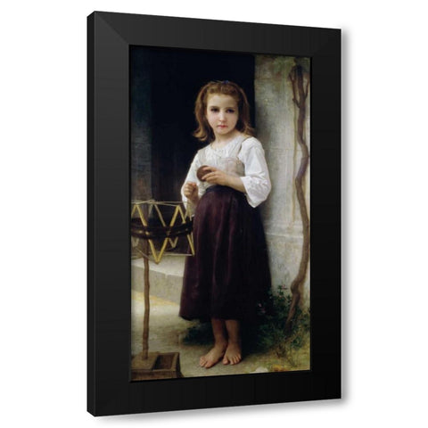 Child with a Ball of Wool Black Modern Wood Framed Art Print with Double Matting by Bouguereau, William-Adolphe