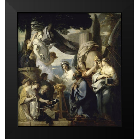 Solomons Idolatry Black Modern Wood Framed Art Print by Bourdon, Sebastien