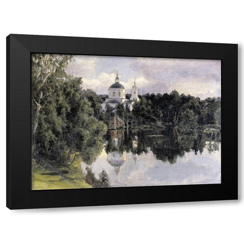 Spring Blossoms Black Modern Wood Framed Art Print by Brown, John Appleton
