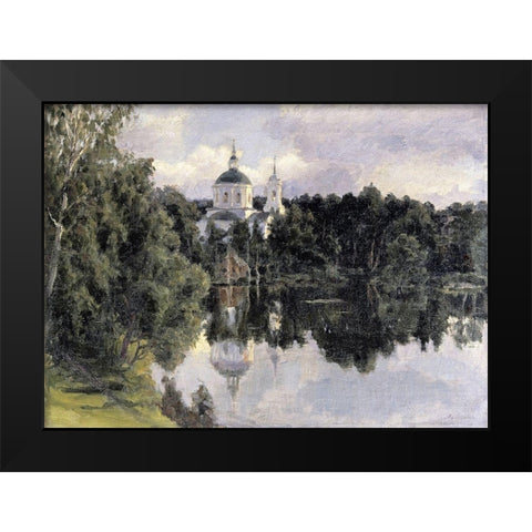 Spring Blossoms Black Modern Wood Framed Art Print by Brown, John Appleton