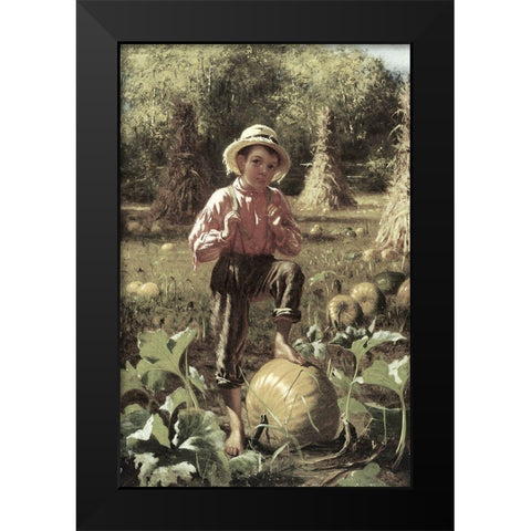 Thats Me Pumpkin Black Modern Wood Framed Art Print by Brown, John George