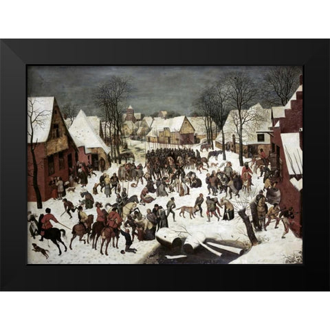 The Massacre of the Innocents Black Modern Wood Framed Art Print by Bruegel, Pieter the Elder
