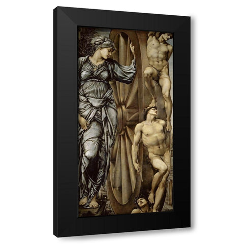The Wheel of Fortune Black Modern Wood Framed Art Print with Double Matting by Burne-Jones, Sir Edward