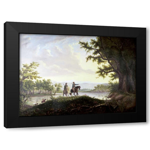 Lewis and Clark Expedition Black Modern Wood Framed Art Print with Double Matting by Burnham, Thomas Mickell