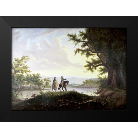 Lewis and Clark Expedition Black Modern Wood Framed Art Print by Burnham, Thomas Mickell