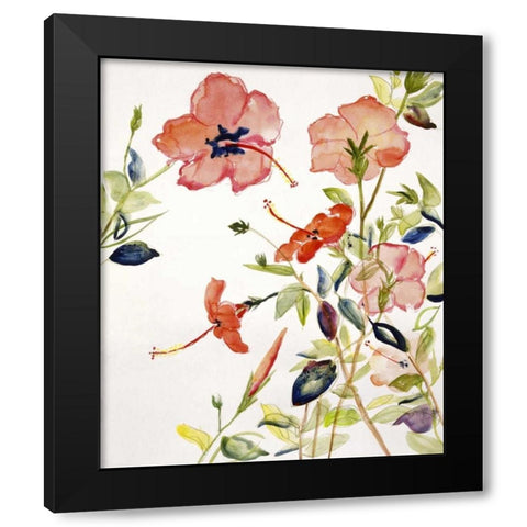 Hibiscus Flowerpiece Black Modern Wood Framed Art Print by Calne, Sir Roy