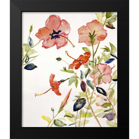 Hibiscus Flowerpiece Black Modern Wood Framed Art Print by Calne, Sir Roy