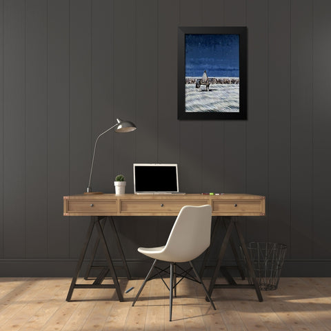 The Night Black Modern Wood Framed Art Print by Carranza, Fernando Romero