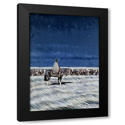 The Night Black Modern Wood Framed Art Print by Carranza, Fernando Romero