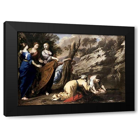 Finding of Moses Black Modern Wood Framed Art Print with Double Matting by Cavallino, Bernardo