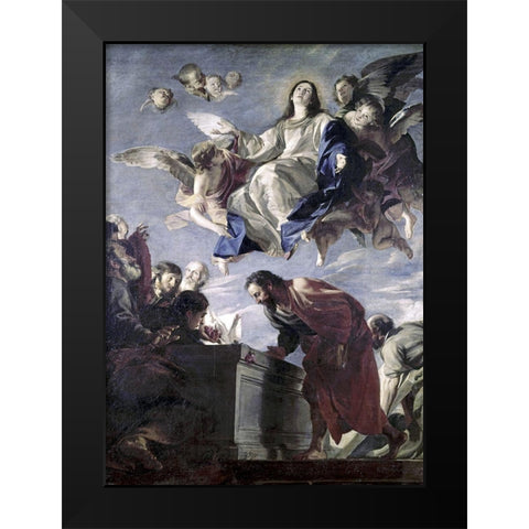 The Ascension of The Virgin Black Modern Wood Framed Art Print by Cerezo, Mateo