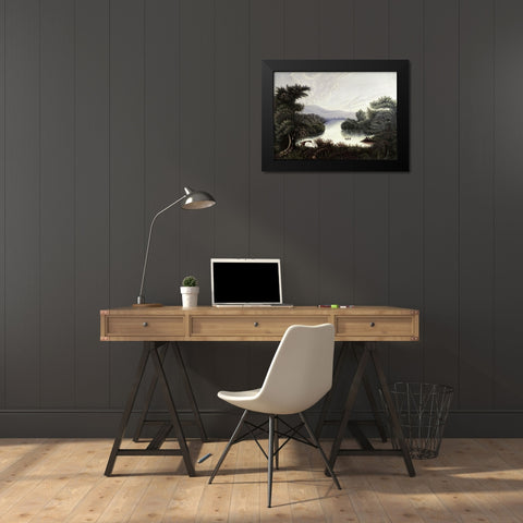 Summer Lake Black Modern Wood Framed Art Print by Chambers, Thomas