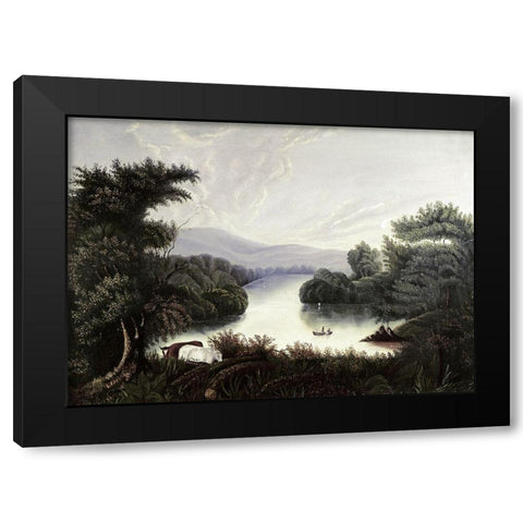 Summer Lake Black Modern Wood Framed Art Print by Chambers, Thomas