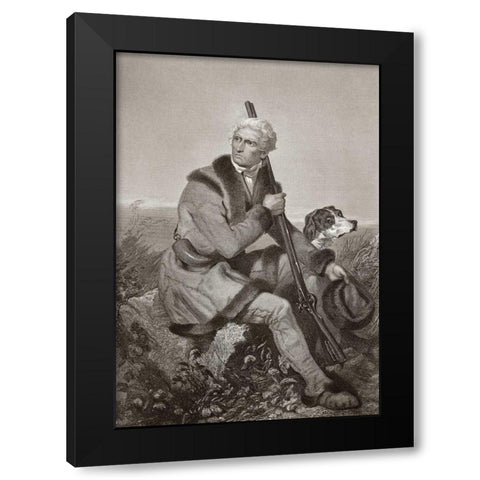 Daniel Boone, American Frontiersman Black Modern Wood Framed Art Print with Double Matting by Chappell, Alonzo