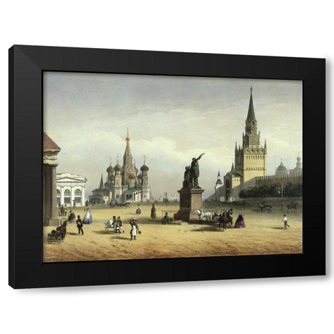 View Of Red Square (from Moscow And The Suburbs) Black Modern Wood Framed Art Print with Double Matting by Charlemange, Joseph