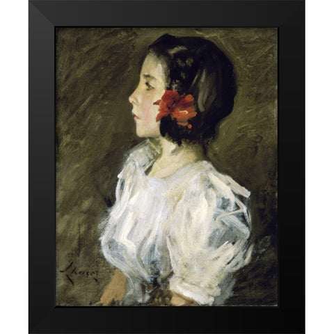 Dorothy Black Modern Wood Framed Art Print by Chase, William Merritt
