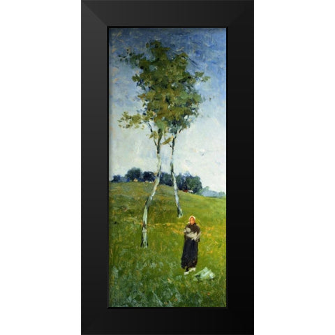 Under a French Sky Black Modern Wood Framed Art Print by Chase, William Merritt