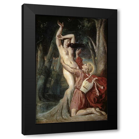 Apollo and Daphne Black Modern Wood Framed Art Print with Double Matting by Chasseriau, Theodore