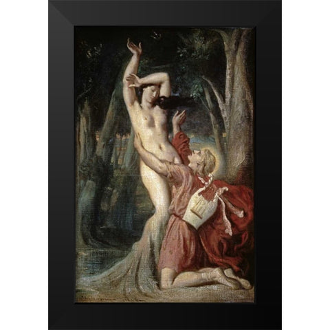 Apollo and Daphne Black Modern Wood Framed Art Print by Chasseriau, Theodore