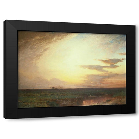 Twilight on the Western Plains Black Modern Wood Framed Art Print with Double Matting by Colman, Samuel