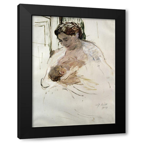 Charlotte with Wilhelmine Black Modern Wood Framed Art Print by Corinth, Lovis