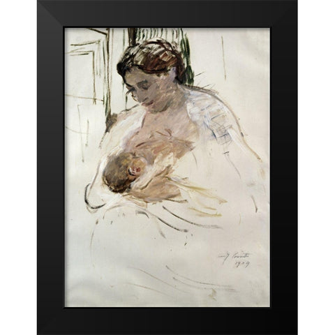 Charlotte with Wilhelmine Black Modern Wood Framed Art Print by Corinth, Lovis