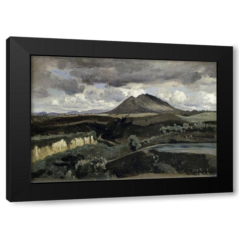 Le Mont Soracte Black Modern Wood Framed Art Print by Corot, Jean-Baptiste-Camille