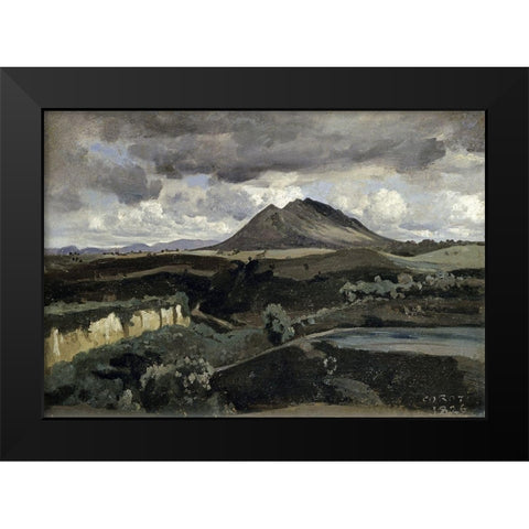 Le Mont Soracte Black Modern Wood Framed Art Print by Corot, Jean-Baptiste-Camille