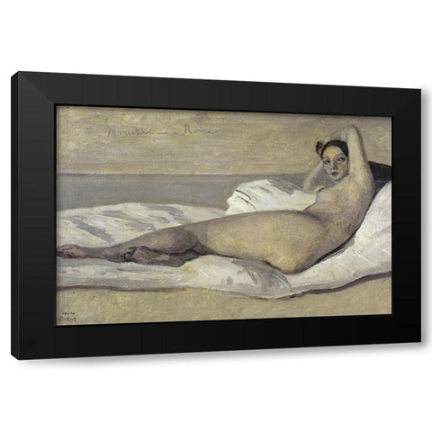 Marietta-Rome Black Modern Wood Framed Art Print by Corot, Jean-Baptiste-Camille